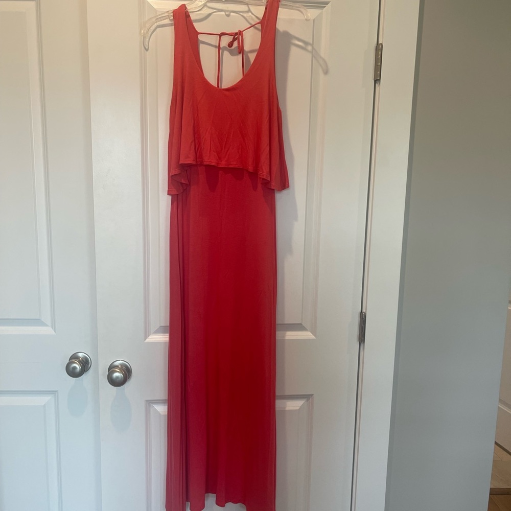 Pink/coral maxi dress size small